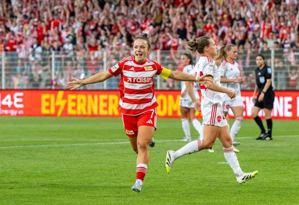 Fußball, Frauen, Saison 2025 2026, Google Pixel Frauen-Bundesliga (1. Spieltag), 1. FC Union Berlin - 1. FC Nürnberg, Lisa Heiseler (1. Frauen 1. FC Union), Jubel nach Tor zum 1:0, 07.09. 2025, Copyright: xMatthiasxKochx