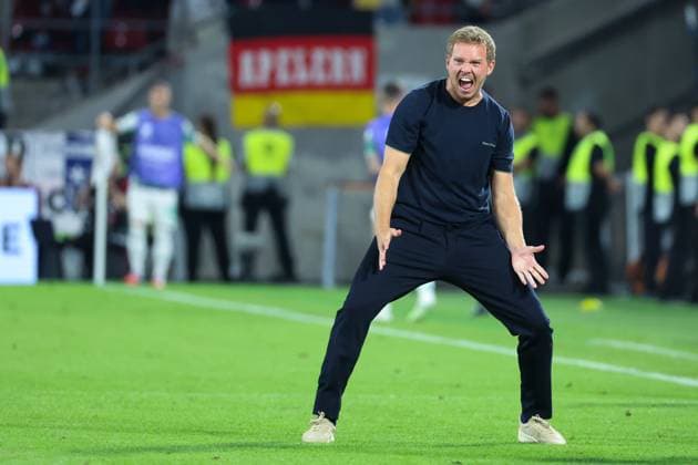 UEFA European Qualifiers - WM Qualifikation - 25 26 - Deutschland - Nordirland im Rhein-Energie-Stadion in Köln Jubel, Torjubel, Trainer Julian Nagelsmann (Deutschland) jubelt nach dem Tor zum 3:1 *** UEFA European Qualifiers World Cup Qualifiers 25 26 Germany Northern Ireland at the Rhein Energie Stadium in Cologne Cheers, goal celebrations, coach Julian Nagelsmann Germany cheers after the goal for 3 1 MH