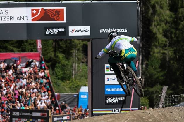 07 09 2025, ChampÃ ry, ChampÃ ry 2025 UCI Mountain Bike World Championships, Kye A™hern (AUS) during the Men s Downhill Final ChampÃ ry Grand Paradis Valais Switzerland Copyright: xJustPictures.ch FrancescoxMinghettix jp-en-FrMi-MNG_6197