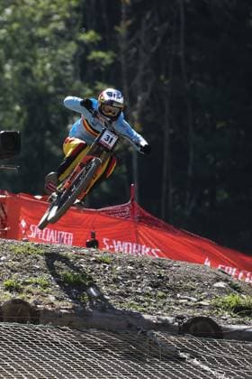 07 09 2025, ChampÃ ry, ChampÃ ry 2025 UCI Mountain Bike World Championships, Martin Maes (BEL) during the Men s Downhill Final ChampÃ ry Grand Paradis Valais Switzerland Copyright: xJustPictures.ch FrancescoxMinghettix jp-en-FrMi-MNG_7135