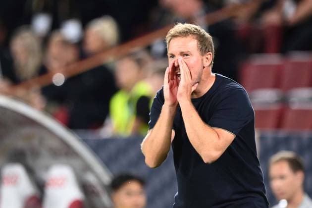 Trainer Bundestrainer Julian NAGELSMANN GER Gestik, gestikuliert, Fussball Laenderspiel, WM Qualifikation Gruppe A Spieltag 6, Deutschland GER - Nordirland NIR 3-1 am 07.09.2025, RheinEnergieSTADION *** Coach national coach Julian NAGELSMANN GER gestures, gesticulates, Soccer international, World Cup Qualification Group A Matchday 6, Germany GER Northern Ireland NIR 3 1 on 07 09 2025, RheinEnergieSTADION *** Coach national coach Julian NAGELSMANN GER gestures, gesticulates, Soccer international, World Cup Qualification Group A Matchday 6, Germany GER Northern Ireland NIR 3 1 on 07 09 2025, RheinEnergieSTADION Coach national coach Julian NAGELSMANN GER gestures, gesticulates, Soccer international, World Cup Qualification Group A Matchday 6, Germany GER Northern Ireland NIR 3 1 on 07 09 2025, RheinEnergieSTADION