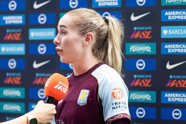 Missy Bo Kearns (7 Aston Villa) interviewed by WSL TV during the Barclays FA Womens Super League match between Brighton & Hove Albion Women and Aston Villa Women, at Broadfields Stadium, Crawley, England. (Neil Holmes SPP)  Copyright: xNeilxHolmes SPPx spp-en-NeHo-3055 copy