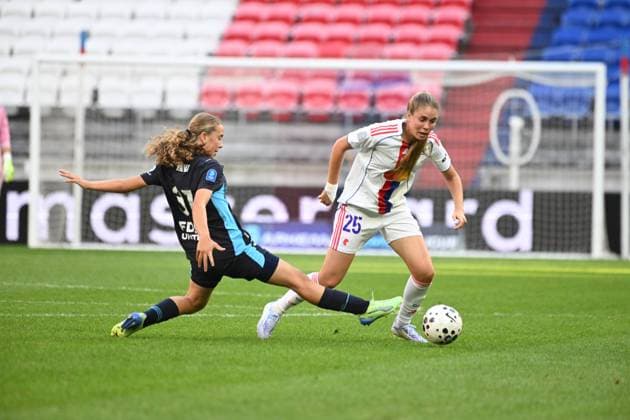 Football : Arkema Premiere Ligue OL Lyonnes V Marseille 07 09 2025 Ines Benyahia of OL Lyonnes during the Arkema Premiere Ligue match between Lyon and Marseille at Groupama Stadium Decines Charpieu on September 7, 2025 in Lyon, France  Copyright: xALLILI_MOURADx