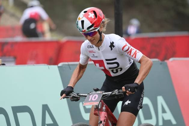 08 09 2025, Zermatt, Valais 2025 UCI Mountain Bike World Championships, Jolanda Neff (SUI) during the training for the Cross-Country Short Track race Zermatt Zermatt Valais Switzerland Copyright: xJustPictures.ch FrancescoxMinghettix jp-en-FrMi-MNG_0222