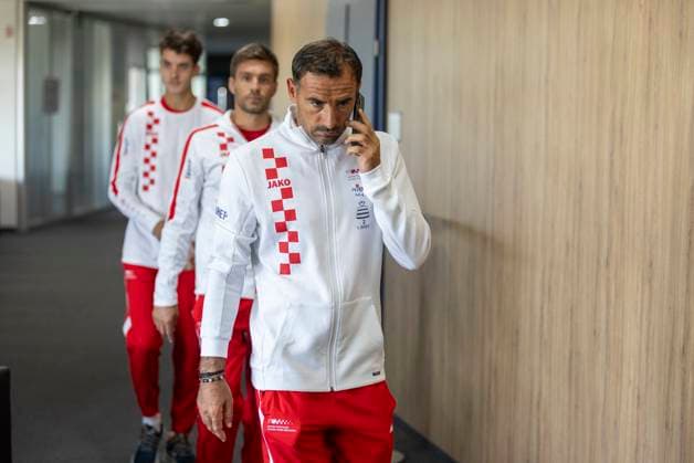 Croatia Davis Cup Team press conference, PK, Pressekonferenz Ivan Dodig of Croatia Davis Cup Team attends a press conference prior to the Davis Cup Qualifier 2nd Round match between Croatia and France at Gradski vrt in Osijek, Croatia on September 8, 2025.  DavorxJavorovic PIXSELL