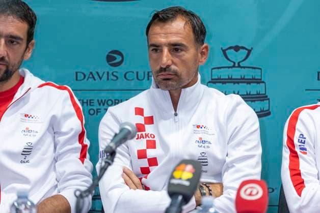 Croatia Davis Cup Team press conference, PK, Pressekonferenz Ivan Dodig of Croatia Davis Cup Team attends a press conference prior to the Davis Cup Qualifier 2nd Round match between Croatia and France at Gradski vrt in Osijek, Croatia on September 8, 2025.  DavorxJavorovic PIXSELL
