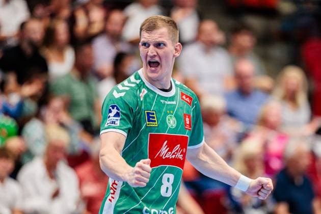 Karolis Antanavicius (GWD Minden, 08) jubelt freut sich GER, GWD Minden vs. SG Flensburg-Handewitt, Handball, 1. Bundesliga, 3. Spieltag, Spielzeit 2025 2026, 08.09.2025 GER, GWD Minden vs. SG Flensburg-Handewitt, Handball, 1. Bundesliga, 3. Spieltag, Spielzeit 2025 2026, 08.09.2025 Luebbecke Copyright: xEibner-Pressefoto JanxRollingerx EP_JSK