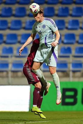 Scott McTominay of Scotland heads across goal to assist Che Adams of Scotland Belarus v Scotland, FIFA 2026 World Cup Qualifying, Group C, Football, ZTE Arena, Zalaegerszeg, Hungary - 08 Sept 2025Zalaegerszeg ZTE Arena Hungary EDITORIAL USE ONLY No use with unauthorised audio, video, data, fixture lists, club league logos or live services. Online in-match use limited to 120 images, no video emulation. No use in betting, games or single club league player publications.  Copyright: xDavidxBalogh Shutterstockx 15471230bu