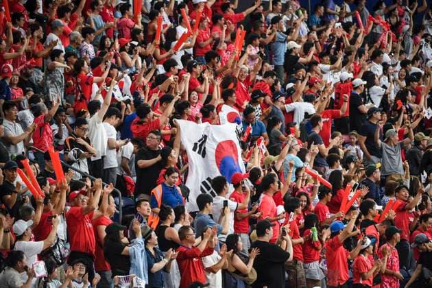 Harrison, NJ, United States, September 6, 2025: Korea Republic fans cheer during the International Friendly, Länderspiel, Nationalmannschaft match between United States of America and Korea Republic at Sports Illustrated Stadium in Harrison, NJ, United States (EDITORIAL USAGE ONLY). (Rebekah Wynkoop SPP)  Copyright: xRebekahxWynkoopx xSPPx spp-en-ReWySp-972