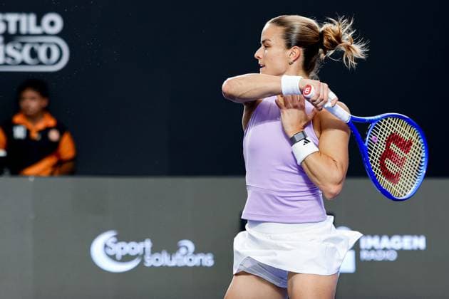 WTA, Tennis Damen GUADALAJARA 250 OPEN, CENTRO PANAMERICANO DE TENIS, GUADALAJARA, JALISCO, MEXICO, IMAGENSHOP WTA GUADALAJARA 250 OPEN SAKKARI VS JACQUEMOT 08092025 GUADALAJARA, JALISCO. Action photo of Maria Sakkari of Greece, during day 1 the WTA Guadalajara 250 Open, held at the Centro Panamericano de Tenis of Guadalajara, Jalisco, Mexico. Foto de accion de Maria Sakkari de Grecia, durante el dia 1 del WTA Guadalajara 250 Open, celebrado en el Centro Panamericano de Tenis de Guadalajara, Jalisco, Mexico PHOTO BY IMAGENSHOP AGENCIA FOTOGRAFICA GUADALAJARA JALISCO MEXICO Copyright: xIMAGENSHOPxAGENCIAxFOTOGRAFICAx