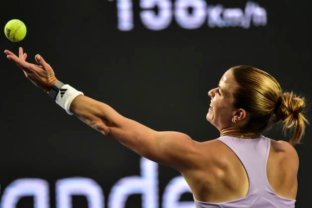 WTA, Tennis Damen GUADALAJARA 250 OPEN SAKKARI VS JACQUEMONT 08092025 GUADALAJARA, JALISCO. Action photo of Maria Sakkari of Greece, during day 1 the WTA Guadalajara 250 Open, held at the Centro Panamericano de Tenis of Guadalajara, Jalisco, Mexico. Foto de accion de Maria Sakkari de Grecia, durante el dia 1 del WTA Guadalajara 250 Open, celebrado en el Centro Panamericano de Tenis de Guadalajara, Jalisco, Mexico PHOTO BY IMAGENSHOP AGENCIA FOTOGRAFICA GUADALAJARA JALISCO MEXICO Copyright: xIMAGENSHOPxAGENCIAxFOTOGRAFICAx