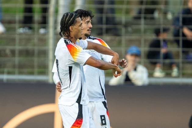 Tor zum 2:0 durch Brunner, Paris (Deutschland U20, 11), mit Ulrich, Laurin (Deutschland U20, 08), GER, Deutschland vs. Italien, Fussball, U20 Elite League, 2. Spieltag, Spielzeit 2025 2026, 09.09.2025, Eibner-Pressefoto Sascha Walther GER, Deutschland vs. Italien, Fussball, U20 Elite League, 2. Spieltag, Spielzeit 2025 2026, 09.09.2025 Reutlingen Copyright: xEibner-Pressefotox EP_SWA