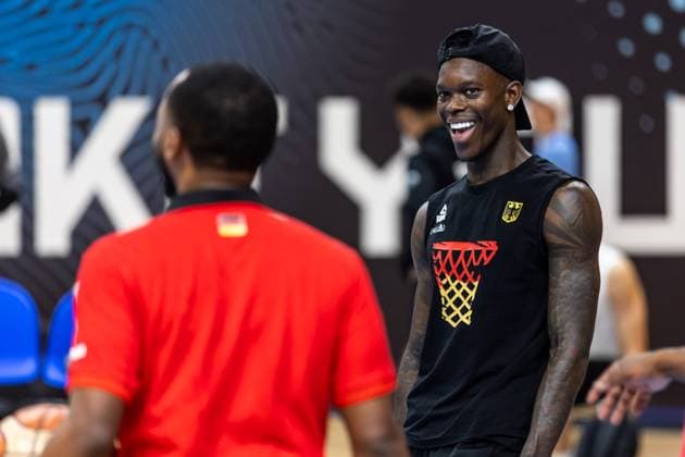 LAT, Eurobasket 205, Basketball Europameisterschaft, Training Team Deutschland 09.09.2025, Riga Arena, Riga, LAT, Eurobasket 205, Basketball Europameisterschaft, Training Team Deutschland Dennis Schröder (Deutschland, No 17) Â Foto Alexander Trienitz Riga Riga Arena Riga Lettland