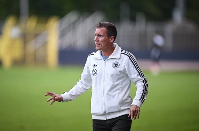 Fussball U 20 Test -Laenderspiel in Reutlingen 09.09.2025 Deutschland - Italien Trainer Hannes Wolf (Deutschland)