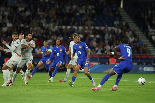 Football France Islande PHOTOPQR LE PARISIEN Olivier Arandel ; Paris ; 09 09 2025 ; Paris, France Parc des Princes Mardi 9 septembre 2025 Sports Football Équipe de France de football Éliminatoires de la zone Europe pour la Coupe du monde de football 2026 France - Islande - Bradley Barcola LP Olivier Arandel Saint Denis, France, sept 9th 2025. Stade de France. Soccer. France - Iceland: World Cup qualifying match