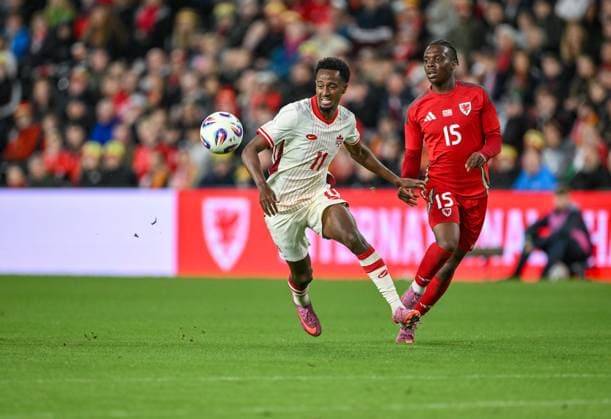 Wales v Canada International Friendly, Länderspiel, Nationalmannschaft Ali Ahmed of Canada and Ronan Kpakio of Wales during the International Friendly match between Wales and Canada at Swansea.com Stadium, Swansea UK Newspapers OUT Copyright: xPaulxRuberyx FIL-22196-0033