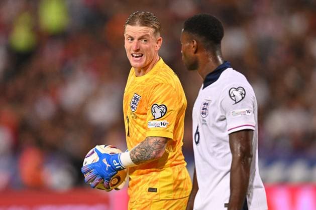 SERBIA vs ENGLAND JORDAN PICKFORD goalie football Serbia vs England FIFA World Cup, WM, Weltmeisterschaft, Fussball qualification match at Rajko Mitic stadium, Belgrade 09.09.2025 Foto: FOOTBALL, SERBIA, ENGLAND, FIFA WORLD CUP QUALIFICATIONS MATCH Beograd Rajko Mitic stadium Serbia Copyright: xMarkoxMetlas xMNxPressx