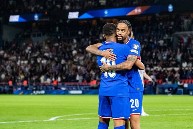 FOOTBALL: FRANCE - ISLANDE Baptiste AUTISSIER MAXPPP - Paris 09 09 2025 Baptiste AUTISSIER Maxppp Paris ; 09 09 2025 ; Joie des joueurs de l‚Äôequipe de france aprv s le but de Bradley Barcola lors du match France vs Islande comptant pour la 2e journee des qualification pour la Coupe du Monde 2026 a Paris le 09 septembre 2025. Saint Denis, France, sept 9th 2025. Stade de France. Soccer. France - Iceland: World Cup qualifying match Paris Paris Ile de France France  Copyright: xMAXPPPxBaptistexAUTISSIERx BAU202509099544 BAU202509099544