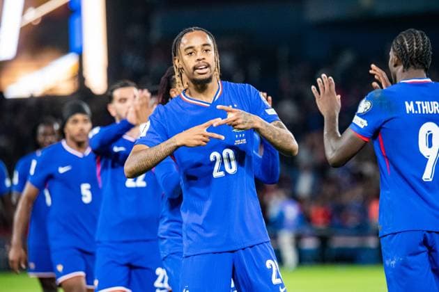 FOOTBALL: FRANCE - ISLANDE Baptiste AUTISSIER MAXPPP - Paris 09 09 2025 Baptiste AUTISSIER Maxppp Paris ; 09 09 2025 ; Joie des joueurs de l‚Äôequipe de france aprv s le but de Bradley Barcola lors du match France vs Islande comptant pour la 2e journee des qualification pour la Coupe du Monde 2026 a Paris le 09 septembre 2025. Saint Denis, France, sept 9th 2025. Stade de France. Soccer. France - Iceland: World Cup qualifying match Paris Paris Ile de France France  Copyright: xMAXPPPxBaptistexAUTISSIERx BAU202509099546 BAU202509099546