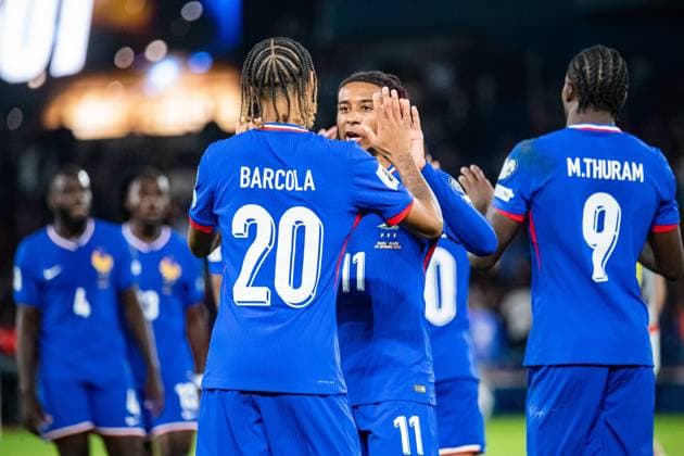 FOOTBALL: FRANCE - ISLANDE Baptiste AUTISSIER MAXPPP - Paris 09 09 2025 Baptiste AUTISSIER Maxppp Paris ; 09 09 2025 ; Joie des joueurs de l‚Äôequipe de france aprv s le but de Bradley Barcola lors du match France vs Islande comptant pour la 2e journee des qualification pour la Coupe du Monde 2026 a Paris le 09 septembre 2025. Saint Denis, France, sept 9th 2025. Stade de France. Soccer. France - Iceland: World Cup qualifying match Paris Paris Ile de France France  Copyright: xMAXPPPxBaptistexAUTISSIERx BAU202509099548 BAU202509099548