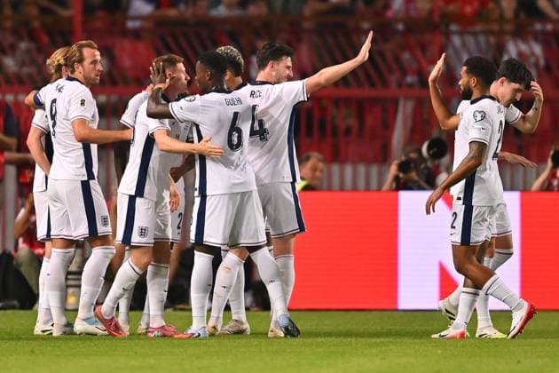 SERBIA vs ENGLAND CE:EBRATION football Serbia vs England FIFA World Cup, WM, Weltmeisterschaft, Fussball qualification match at Rajko Mitic stadium, Belgrade 09.09.2025 Foto: FOOTBALL, SERBIA, ENGLAND, FIFA WORLD CUP QUALIFICATIONS MATCH Beograd Rajko Mitic stadium Serbia Copyright: xMarkoxMetlas xMNxPressx