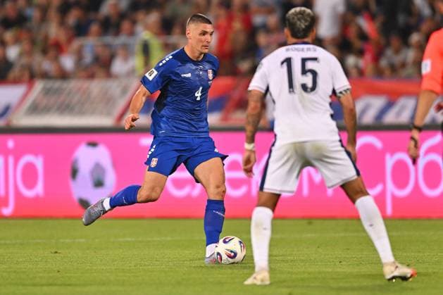 SERBIA vs ENGLAND NIKOLA MILENKOVIC football Serbia vs England FIFA World Cup, WM, Weltmeisterschaft, Fussball qualification match at Rajko Mitic stadium, Belgrade 09.09.2025 Foto: FOOTBALL, SERBIA, ENGLAND, FIFA WORLD CUP QUALIFICATIONS MATCH Beograd Rajko Mitic stadium Serbia Copyright: xMarkoxMetlas xMNxPressx