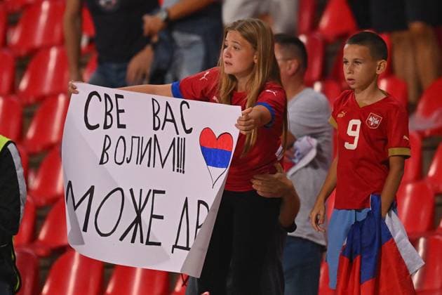 SERBIA vs ENGLAND SUPPORTERS football Serbia vs England FIFA World Cup, WM, Weltmeisterschaft, Fussball qualification match at Rajko Mitic stadium, Belgrade 09.09.2025 Foto: FOOTBALL, SERBIA, ENGLAND, FIFA WORLD CUP QUALIFICATIONS MATCH Beograd Rajko Mitic stadium Serbia Copyright: xMarkoxMetlas xMNxPressx