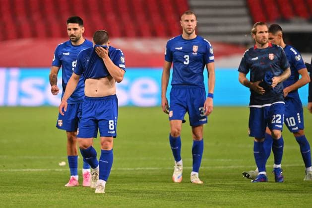 SERBIA vs ENGLAND LUKA JOVIC , STRAHINJA PAVLOVIC football Serbia vs England FIFA World Cup, WM, Weltmeisterschaft, Fussball qualification match at Rajko Mitic stadium, Belgrade 09.09.2025 Foto: FOOTBALL, SERBIA, ENGLAND, FIFA WORLD CUP QUALIFICATIONS MATCH Beograd Rajko Mitic stadium Serbia Copyright: xMarkoxMetlas xMNxPressx