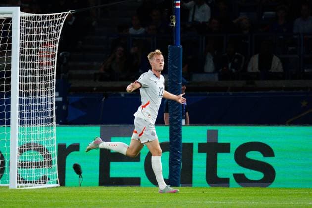 FOOTBALL : France vs Islande - Paris - 09 09 2025 Andri Gudjohnsen ( 22 - Iceland ) celebrates after scoring during the European Qualifying round match between France and Iceland at Parc des Princes on September 09, 2025 in Paris, France. ( Photo by Federico Pestellini PsnewZ ) - Parc des PrincesFrance  Copyright: xFedericoxPestellinix