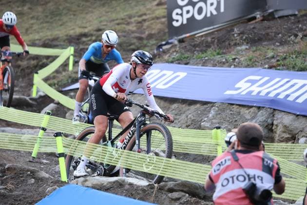 09 09 2025, Zermatt, Valais 2025 UCI Mountain Bike World Championships, Alessandra Keller 4 (SUI), today s Gold Medal during the Cross-Country Short Track Elite Women Final Zermatt Zermatt Valais Switzerland Copyright: xJustPictures.ch FrancescoxMinghettix jp-en-FrMi-MNG_6062