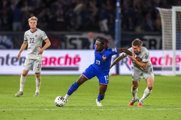 France v Iceland - FIFA World Cup, WM, Weltmeisterschaft, Fussball 2026 - European Qualifiers - Group D Sebastien Muylaert MAXPPP - Paris 09 09 2025 Manu Kone of France during the FIFA World Cup 2026 - European Qualifiers - Group D match between France and Iceland at Parc des Princes in Paris, France. 10 09 2025 Paris France  Copyright: xMAXPPPxSébastienxMuylaertx LTG202509109824 LTG202509109824