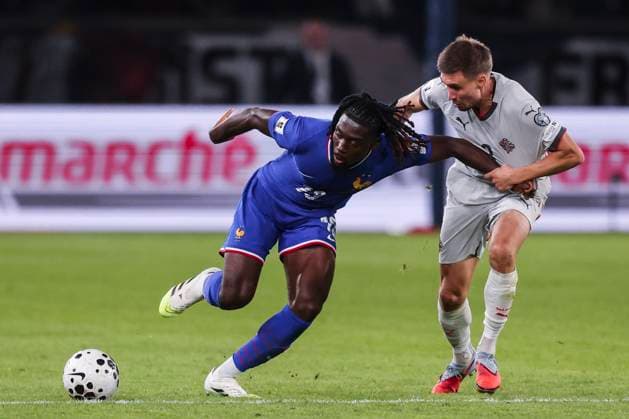 France v Iceland - FIFA World Cup, WM, Weltmeisterschaft, Fussball 2026 - European Qualifiers - Group D Sebastien Muylaert MAXPPP - Paris 09 09 2025 Manu Kone of France during the FIFA World Cup 2026 - European Qualifiers - Group D match between France and Iceland at Parc des Princes in Paris, France. 10 09 2025 Paris France  Copyright: xMAXPPPxSébastienxMuylaertx LTG202509109825 LTG202509109825