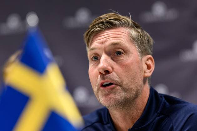 250910 Team captain Simon Aspelin during a press conference, PK, Pressekonferenz with Team Sweden on September 10, 2025 in Gothenburg. Photo: Carl Sandin BILDBYRAN kod CS CS0766 tennis davis cup presskonferens press conference sweden bbeng Copyright: CARLxSANDIN BB250910CS001