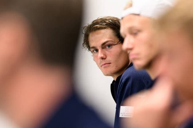 250910 Olle Wallin during a press conference, PK, Pressekonferenz with Team Sweden on September 10, 2025 in Gothenburg. Photo: Carl Sandin BILDBYRAN kod CS CS0766 tennis davis cup presskonferens press conference sweden bbeng Copyright: CARLxSANDIN BB250910CS017