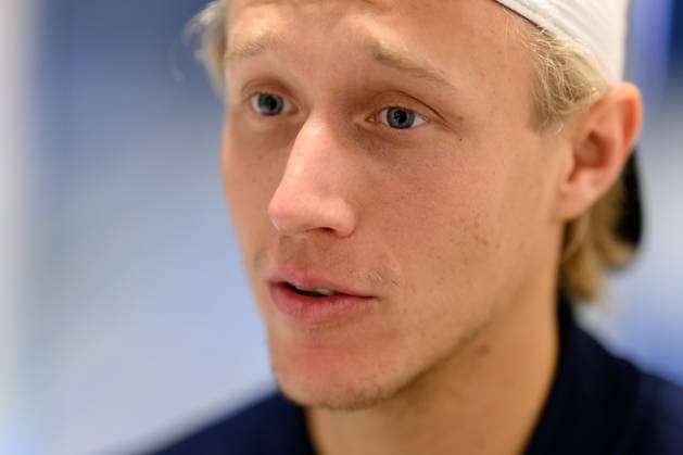 250910 Leo Borg during a press conference, PK, Pressekonferenz with Team Sweden on September 10, 2025 in Gothenburg. Photo: Carl Sandin BILDBYRAN kod CS CS0766 tennis davis cup presskonferens press conference sweden bbeng Copyright: CARLxSANDIN BB250910CS022