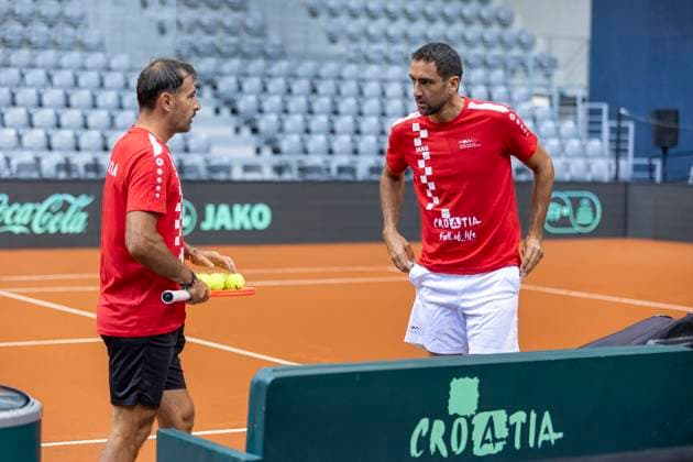 Training of the Croatian Davis Cup national team, Nationalteam Ivan Dodig and Marin Cilic during the training of the Croatian Davis Cup national team in SD Gradski vrt in Osijek on September 10, 2025 Davor Javorovic PIXSELL  DavorxJavorovic PIXSELL