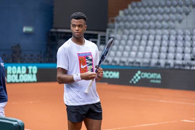 Training of the French Davis Cup national team, Nationalteam Giovanni Mpetshi Perricard during training of the French Davis Cup national team in SD Gradski vrt in Osijek on September 10, 2025 in Croatia  DavorxJavorovic PIXSELL