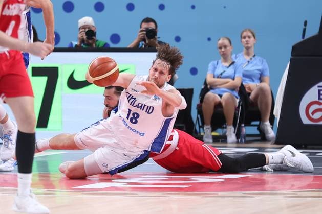 FINLAND vs GEORGIA MIKAEL JANTUNEN, basketball player of Finland, during the European Championships match against Georgia, at Xiaomi Arena. Riga, 10.09.2025. photo: Ivica Veselinov MN Press Photo BASKETBALL, FIBA, EUROBASKET 2025, FINLAND, GEORGIA Riga Xiaomi Arena Riga Latvia Copyright: xMNxPressxPhotox