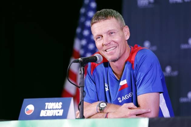Czech tennis team non-playing captain Tomas Berdych at the press conference, PK, Pressekonferenz during the preparation for qualifying match USA vs Czech Republic for the final group of the Davis Cup 2025 at the Delray Beach Tennis Center in Delray Beach, on September 10, 2025. (CTKxPhoto PavelxLebeda) CTKPhotoF202509100007001  CTKPhotoF202509100007001