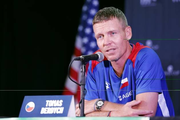 Czech tennis team non-playing captain Tomas Berdych at the press conference, PK, Pressekonferenz during the preparation for qualifying match USA vs Czech Republic for the final group of the Davis Cup 2025 at the Delray Beach Tennis Center in Delray Beach, on September 10, 2025. (CTKxPhoto PavelxLebeda) CTKPhotoF202509100007301  CTKPhotoF202509100007301