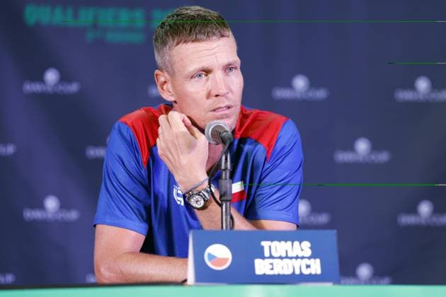 Czech tennis team non-playing captain Tomas Berdych at the press conference, PK, Pressekonferenz during the preparation for qualifying match USA vs Czech Republic for the final group of the Davis Cup 2025 at the Delray Beach Tennis Center in Delray Beach, on September 10, 2025. (CTKxPhoto PavelxLebeda) CTKPhotoF202509100007401  CTKPhotoF202509100007401