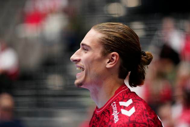 Denmark EHF Champions League Aalborg s Juri Knorr prior to the EHF Champions League men s handball match between Aalborg Handball and One Veszprém HC at Sparekassen Danmark Arena in Aalborg on Wednesday, September 10, 2025. (Photo: Henning Bagger Scanpix 2025) , Aalborg Denmark Copyright: HenningxBaggerx spdk20250910-180827-L