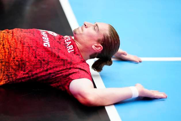 Denmark EHF Champions League Aalborg s Juri Knorr prior to the EHF Champions League men s handball match between Aalborg Handball and One Veszprém HC at Sparekassen Danmark Arena in Aalborg on Wednesday, September 10, 2025. (Photo: Henning Bagger Scanpix 2025) , Aalborg Denmark Copyright: HenningxBaggerx spdk20250910-180914-L