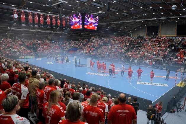 Denmark EHF Champions League EHF Champions League men s handball match between Aalborg Handball and One Veszprém HC at Sparekassen Danmark Arena in Aalborg on Wednesday, September 10, 2025. (Photo: Henning Bagger Scanpix 2025) , Aalborg Denmark Copyright: HenningxBaggerx spdk20250910-184106-L