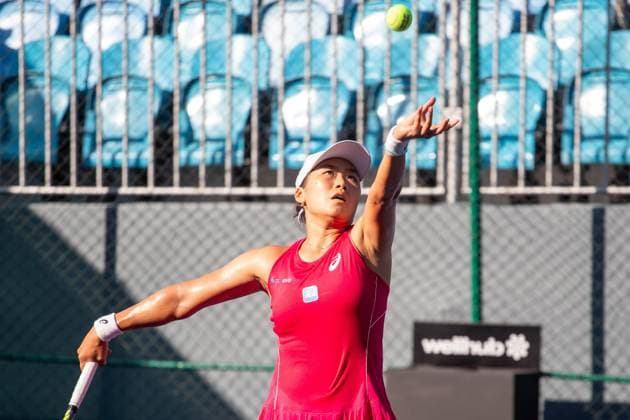 WTA, Tennis Damen 250 SP OPEN SaO PAULO, SP - 10.09.2025: WTA 250 SP OPEN - Marking the return of the professional women& 39;s tennis circuit to the capital of Sao Paulo after 25 years, the SP Open, WTA 250 of Sao Paulo, takes place from September 6 to 14 at Parque Villa Lobos. In the photo, Indonesian Janice Tjen in a match against Slovakian Martina Okalova on Wednesday afternoon (10). (Photo: Rodilei Morais Fotoarena) x2804200x  RodileixMorais