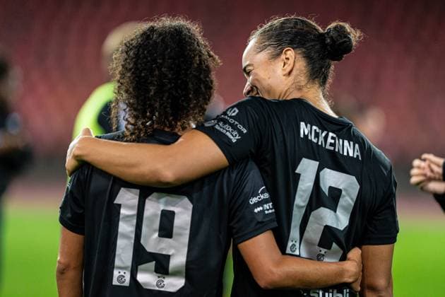 Switzerland: UEFA Women s Europa Cup - GC Frauenfussball vs BIIK-Shymkent - Letzigrund Stadium, Zurich: GC Frauenfussball players after winning the match Copyright: xPriscilaxBütlerx