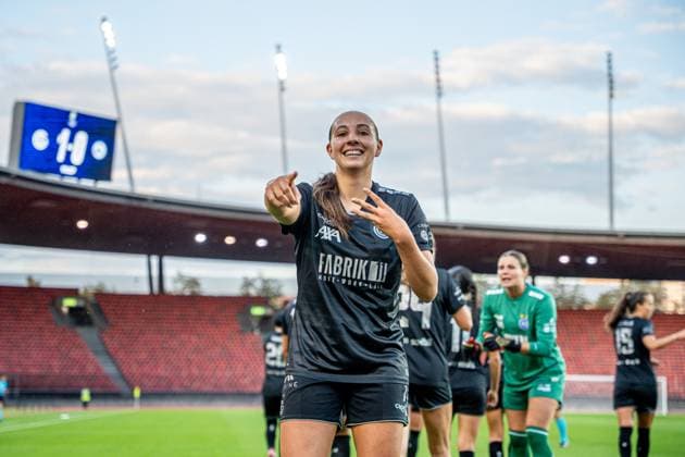 Switzerland: UEFA Women s Europa Cup - GC Frauenfussball vs BIIK-Shymkent - Letzigrund Stadium, Zurich: Janina Egli (7 Grasshopper Club) celebrating scoring teams first goal Copyright: xPriscilaxBütlerx