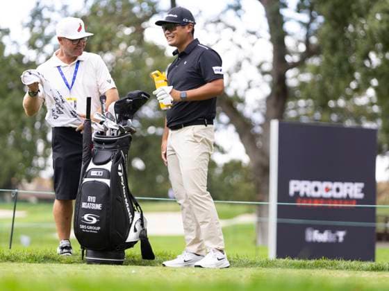 September 10, 2025, Napa, California, United States: NAPA, CA - SEPTEMBER 10: Ryo Hisatsune of Japan shares a laugh with his caddie on hole 7 during the Procore Championship 2025 - Pro-Am at Silverado Resort on September 10, 2025 in Napa, California. Procore Championship 2025 - Pro-Am  - ZUMAt139 20250910_aaa_t139_026 Copyright: xAlxChang IsixPhotosx