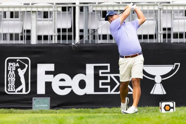 September 10, 2025, Napa, California, United States: NAPA, CA - SEPTEMBER 10: Greyson Sigg of the United States tees off on hole 18 during the Procore Championship 2025 - Pro-Am at Silverado Resort on September 10, 2025 in Napa, California. Procore Championship 2025 - Pro-Am  - ZUMAt139 20250910_aaa_t139_031 Copyright: xAlxChang IsixPhotosx