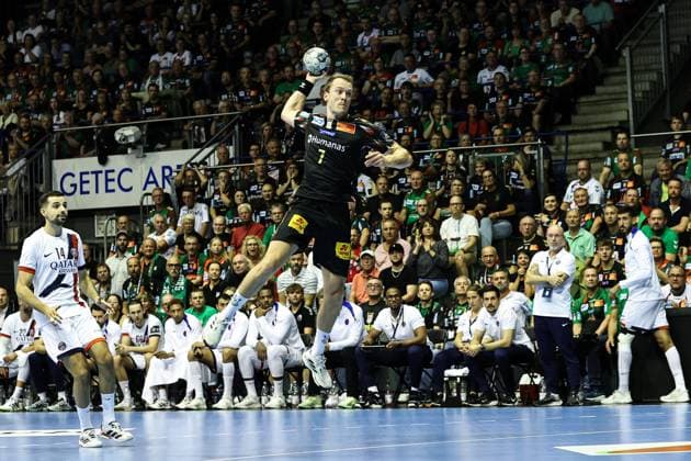 Felix Claar (SC Magdeburg,7) - Handball Machineseeker Champions League Saison 2025-2026 SC Magdeburg vs. Paris Saint Germain in der GETEC Arena in Magdeburg - Aktion,Handball,Deutschland,10.09.2025